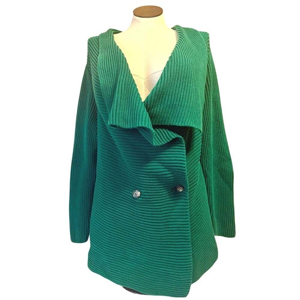 Lauren Ralph Lauren‎ Green Double-Breasted 100% cotton Women's Sweater size 3XL - Picture 2 of 11